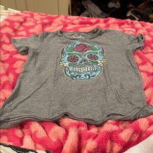 Chaser Great Condition Gray Skull Graphic T-Shirt, Soft Size M